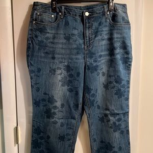Christopher & Banks Floral Denim Jeans